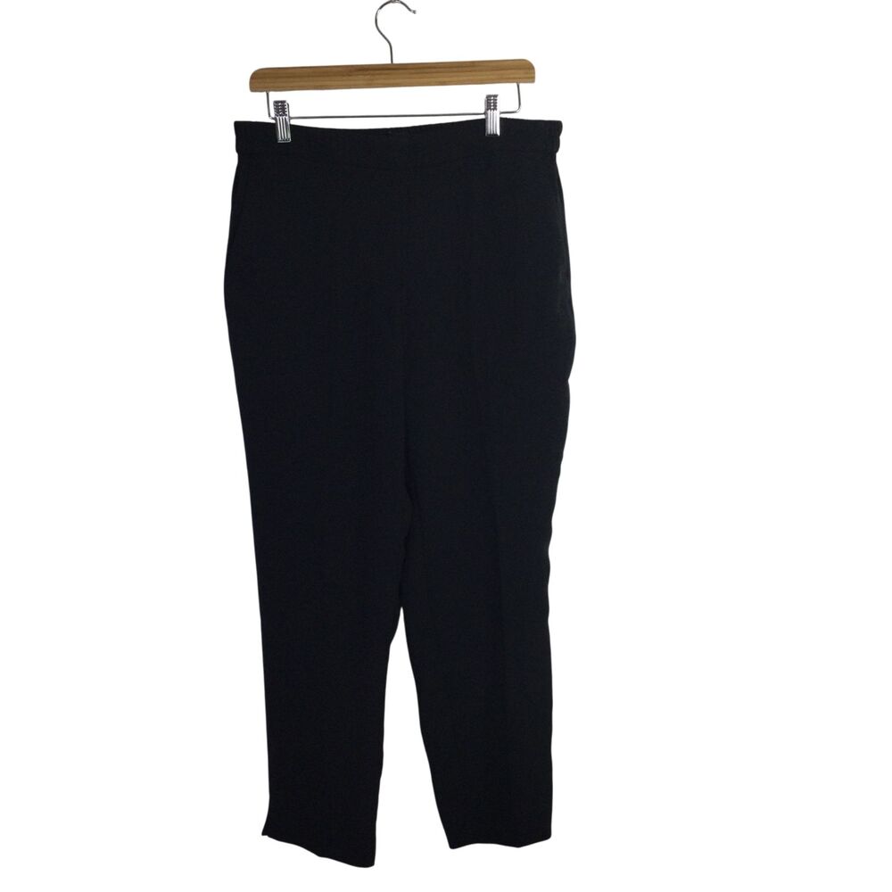 J. Crew Womens Jamie Pants Straight Leg Elastic Waist Pull-On Black Size 12 NWT